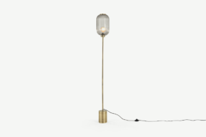 Briz Stehlampe, Grau und Antik-Messing - MADE.com