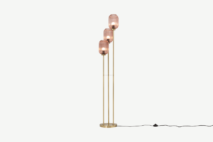 Briz Stehlampe, Rosa und Antik-Messing - MADE.com