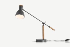 Cohen Tischlampe, Tiefgrau und amerikanische Eiche - MADE.com