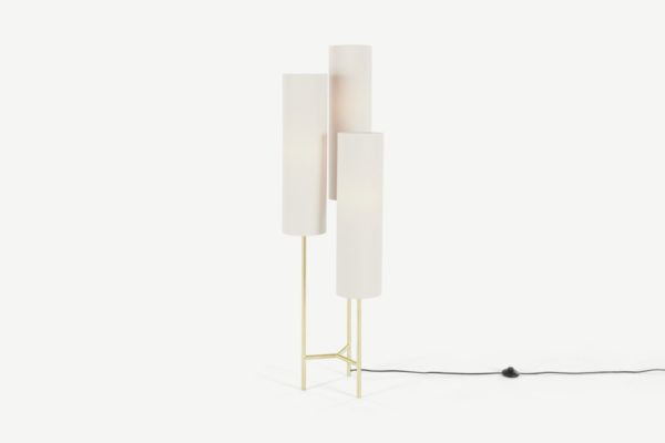 Lance Stehlampe, Weiss und Messing - MADE.com