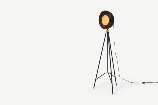 Ward Tripod-Stehlampe, Schwarz und Gold - MADE.com