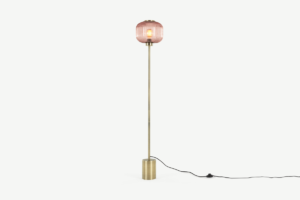 Briz Stehlampe, Rosa und Antik-Messing - MADE.com