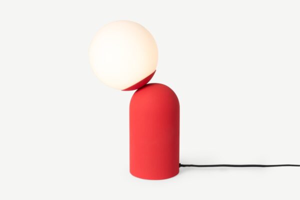 Vetro Tischlampe, Rot und Milchglas - MADE.com